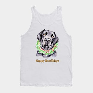 Happy Howlidays Black Labrador Retriever Tank Top